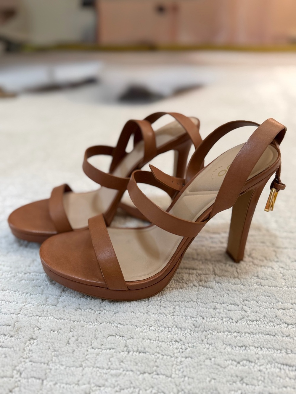 Aldo Tan Strappy Platform High Heel Sandals